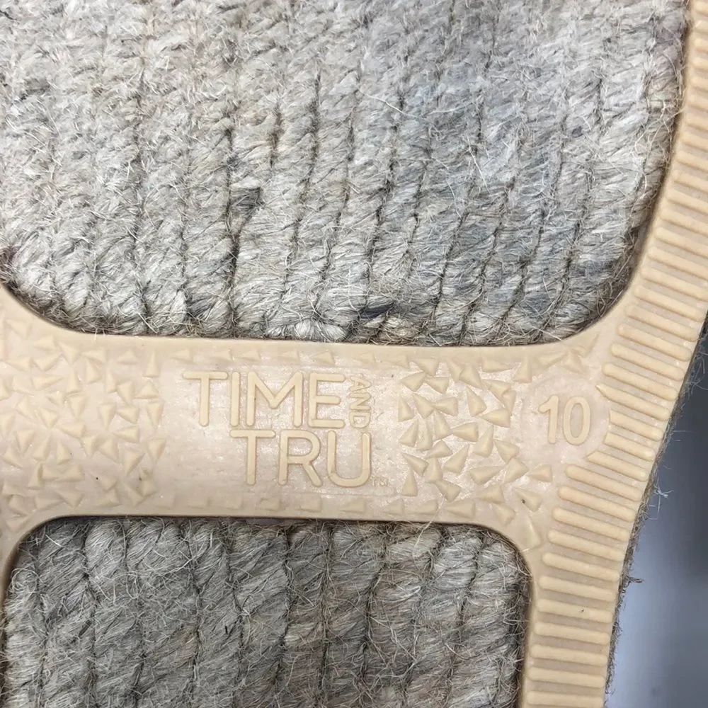 Time and Tru black, suede, ruffle espadrilles